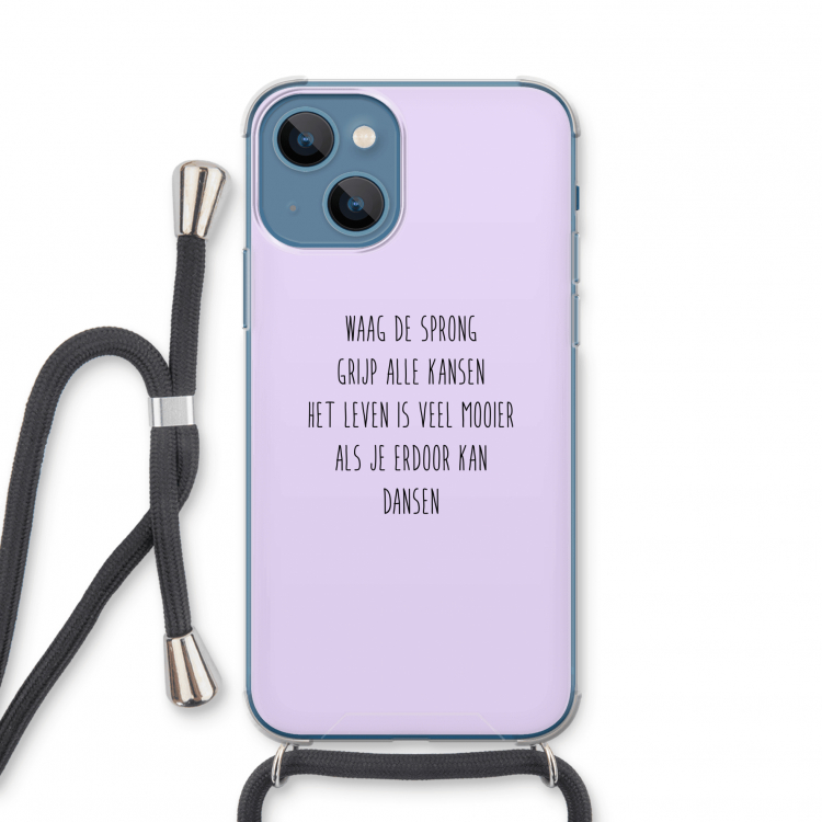 Sprong: iPhone 13 mini Transparant Hoesje met koord