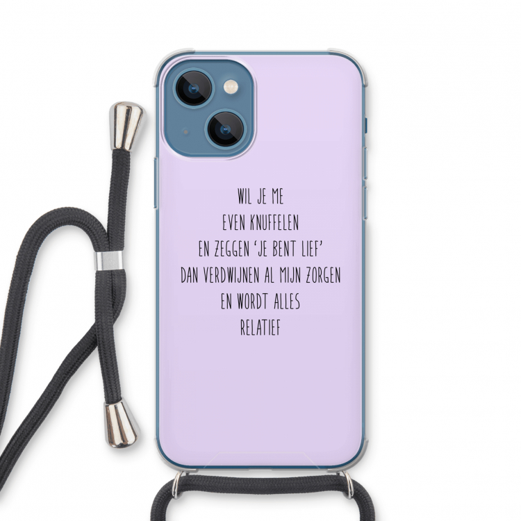 Relatief: iPhone 13 mini Transparant Hoesje met koord