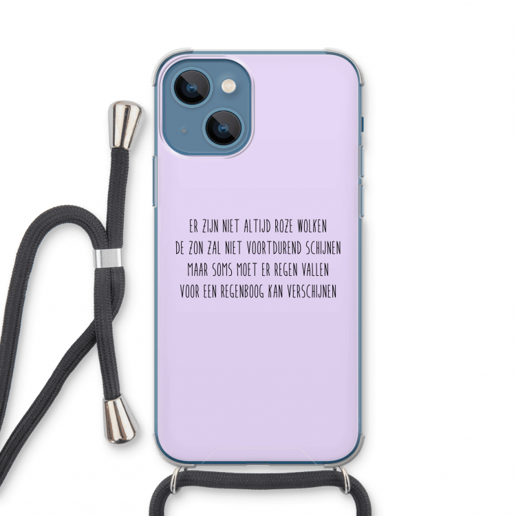 Regenboog: iPhone 13 mini Transparant Hoesje met koord