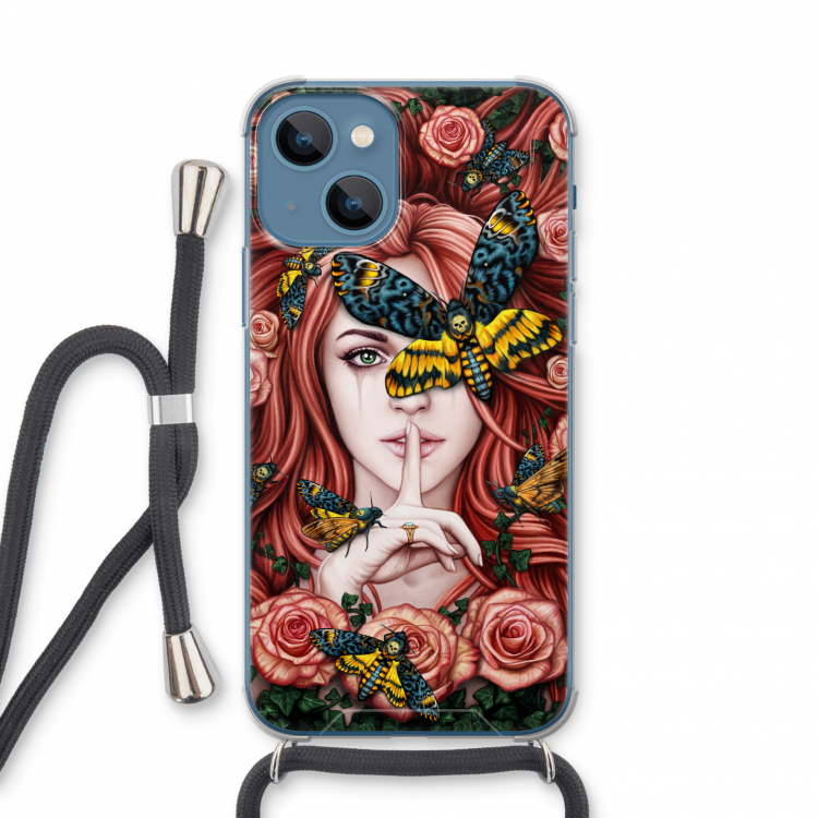 Lady Moth: iPhone 13 mini Transparant Hoesje met koord