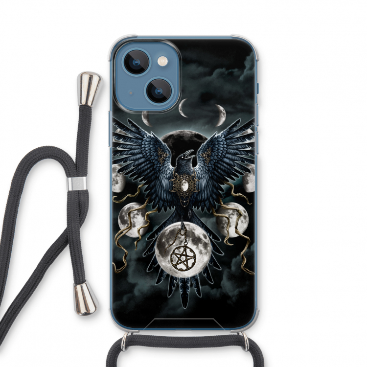 Sinister Wings: iPhone 13 mini Transparant Hoesje met koord