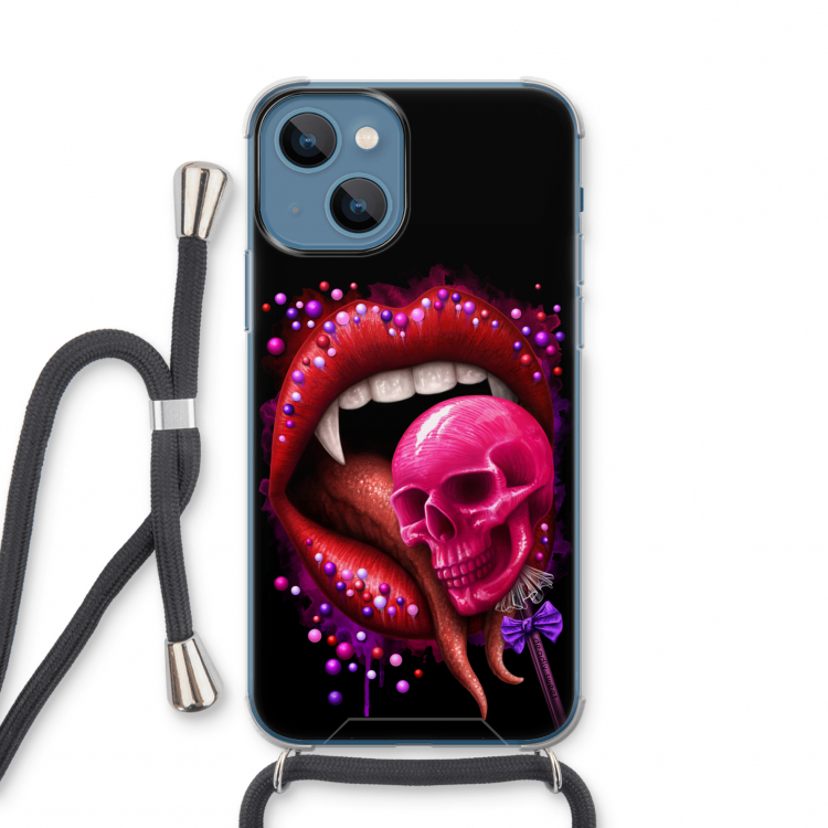 Dodelijk zoet: iPhone 13 mini Transparant Hoesje met koord