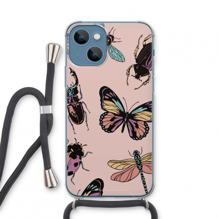 Tiny Bugs: iPhone 13 mini Transparant Hoesje met koord