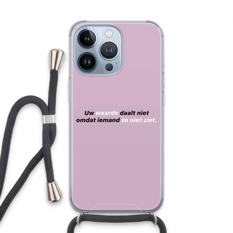 uw waarde daalt niet: iPhone 13 Pro Transparant Hoesje met koord