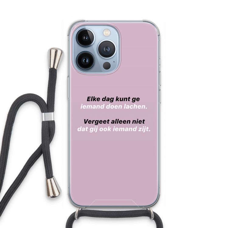 gij zijt ook iemand: iPhone 13 Pro Transparant Hoesje met koord