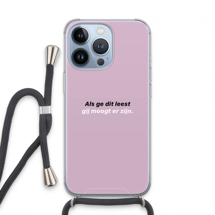gij moogt er zijn: iPhone 13 Pro Transparant Hoesje met koord