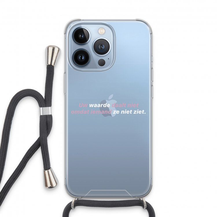 uw waarde daalt niet: iPhone 13 Pro Transparant Hoesje met koord
