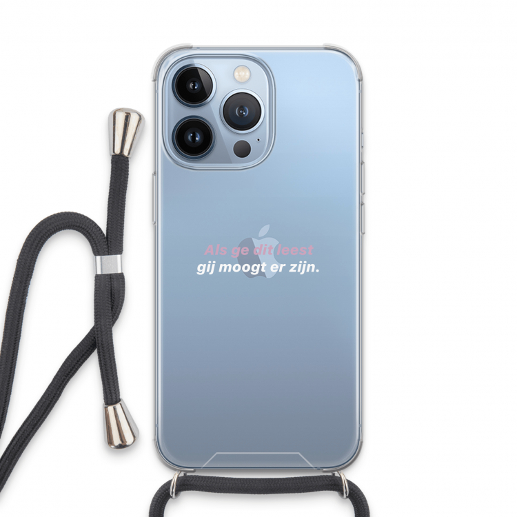 gij moogt er zijn: iPhone 13 Pro Transparant Hoesje met koord