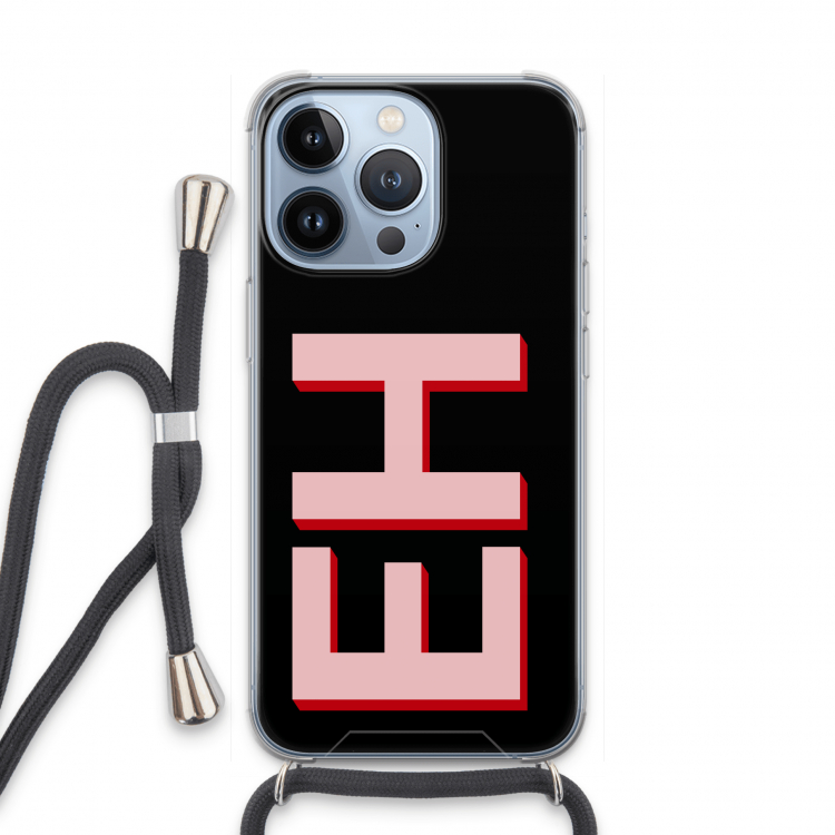 Monogram: iPhone 13 Pro Transparant Hoesje met koord