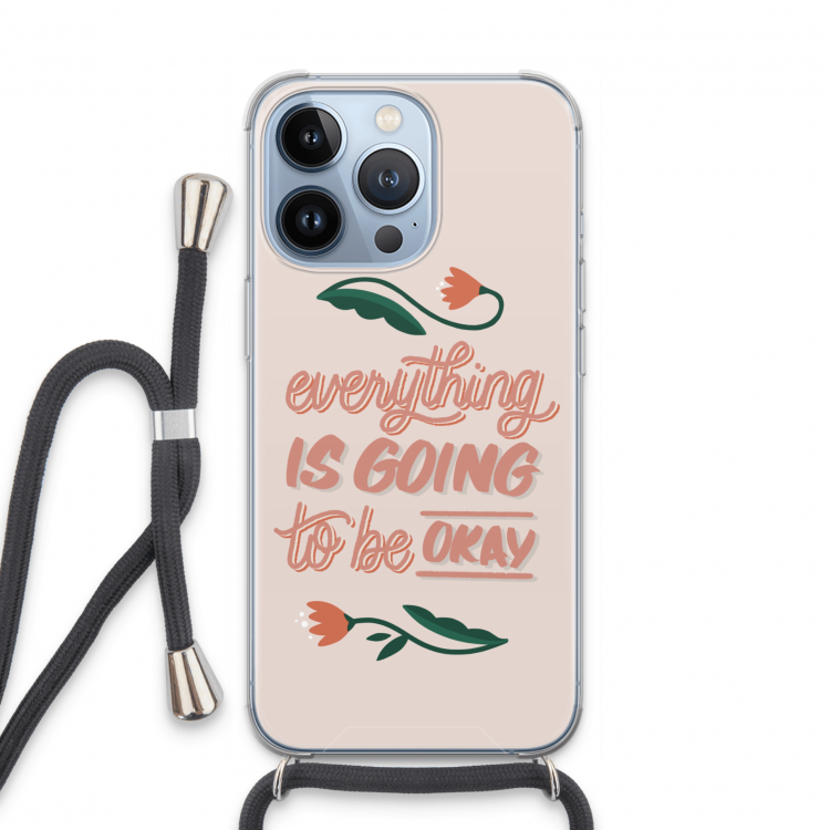Optimistic flower girl: iPhone 13 Pro Transparant Hoesje met koord