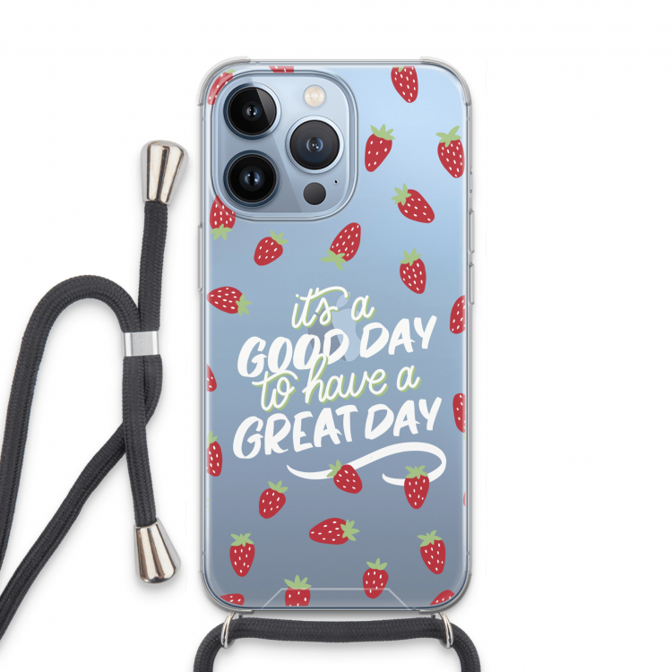Don't forget to have a great day: iPhone 13 Pro Transparant Hoesje met koord