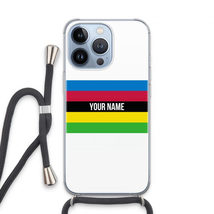 WK Wielrennen: iPhone 13 Pro Transparant Hoesje met koord