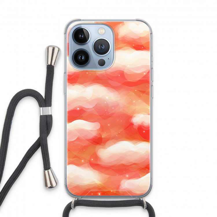 Lichte Wolken: iPhone 13 Pro Transparant Hoesje met koord