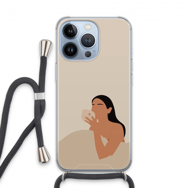 Fresh coffee: iPhone 13 Pro Transparant Hoesje met koord