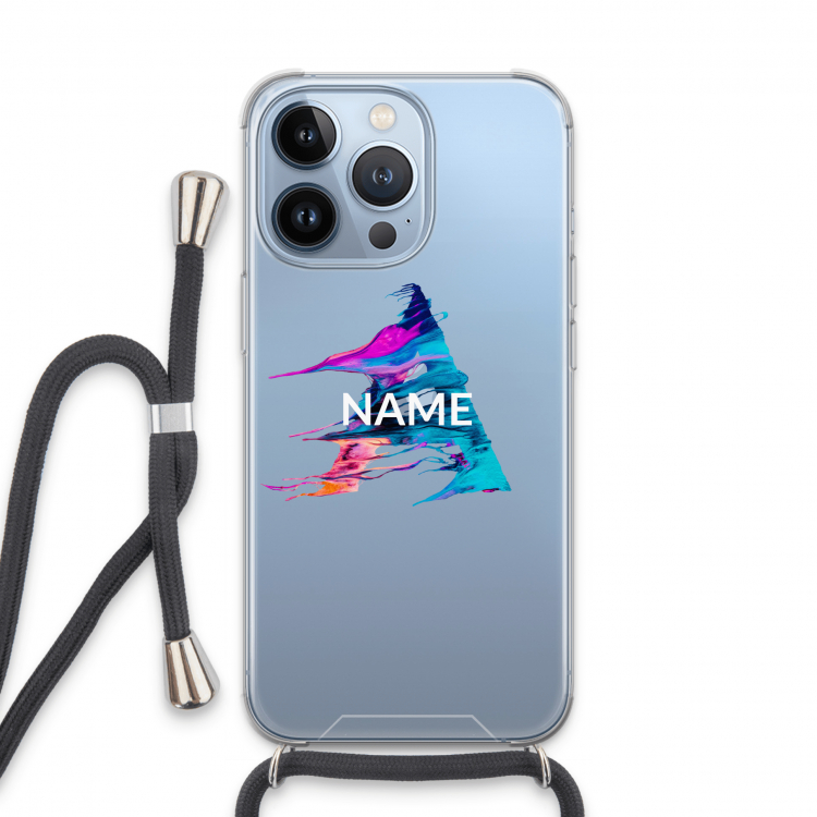 Abstract Spectrum: iPhone 13 Pro Transparant Hoesje met koord