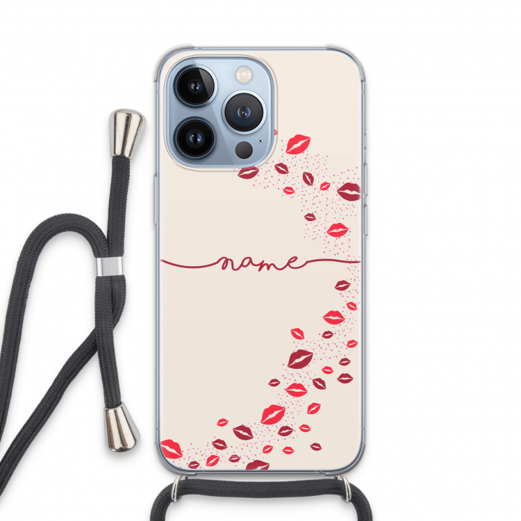 Kusjes: iPhone 13 Pro Transparant Hoesje met koord