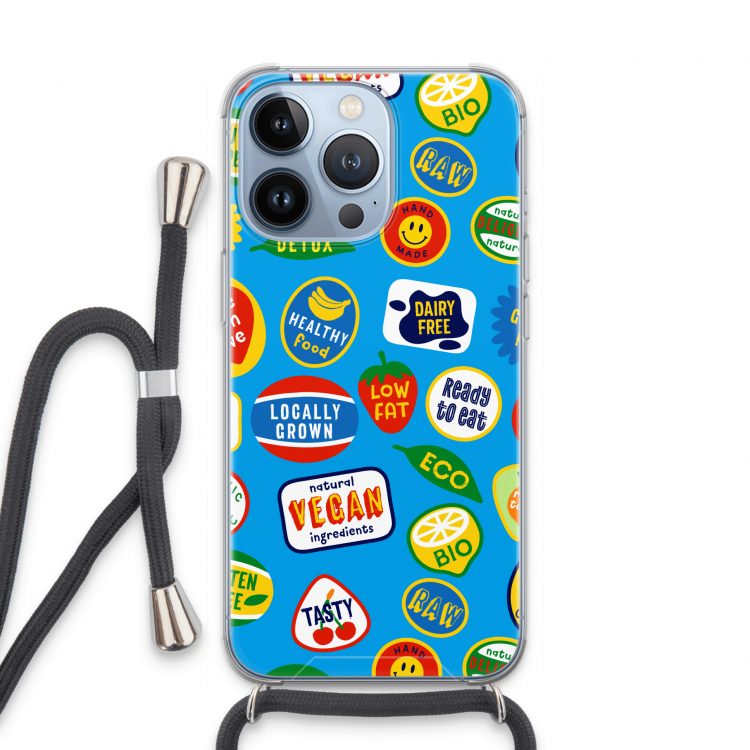 Fruitsticker: iPhone 13 Pro Transparant Hoesje met koord