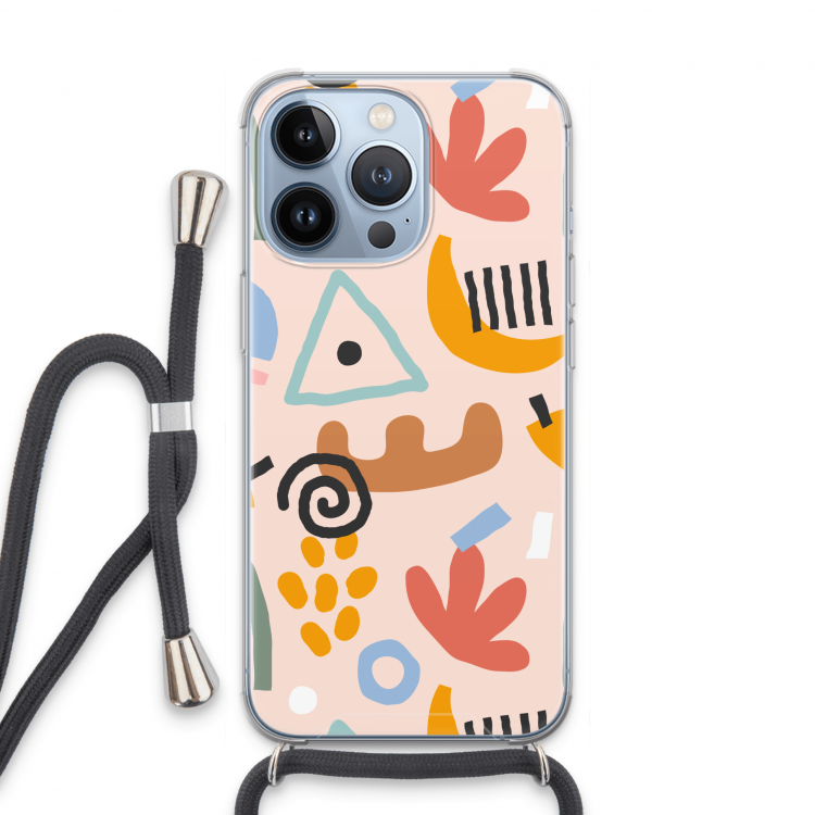 Abstract: iPhone 13 Pro Transparant Hoesje met koord