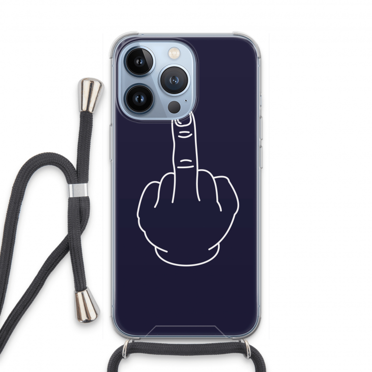 F**k U: iPhone 13 Pro Transparant Hoesje met koord