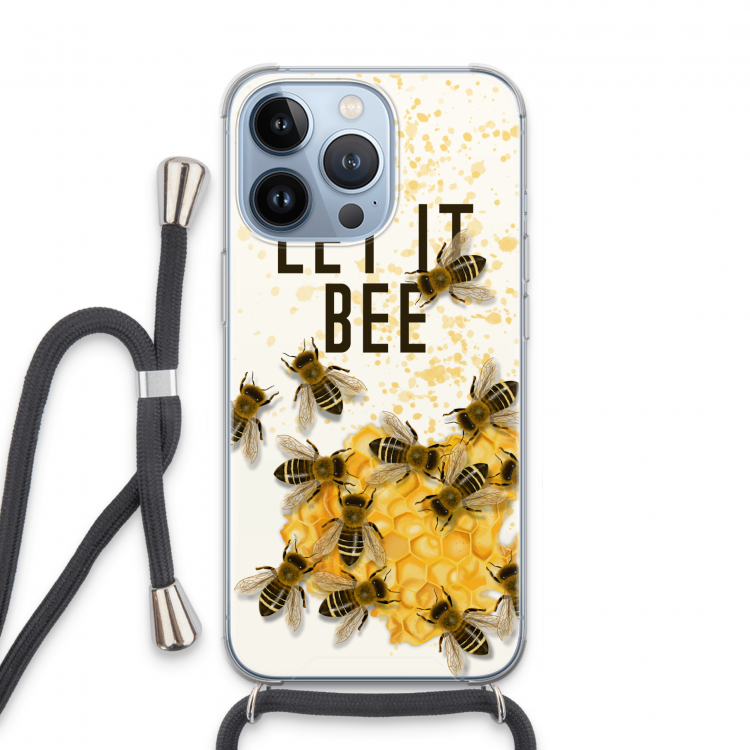 Let it bee: iPhone 13 Pro Transparant Hoesje met koord