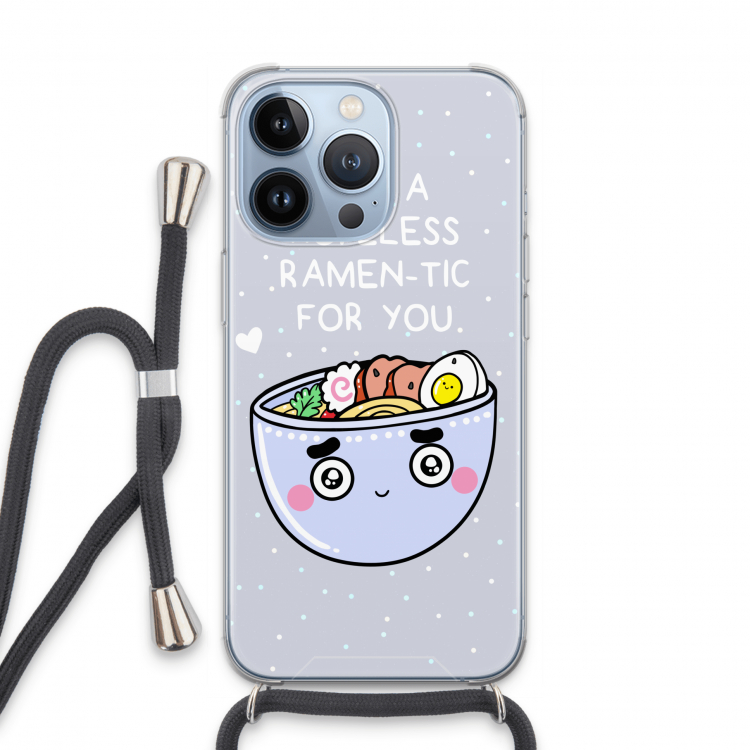 I'm A Hopeless Ramen-Tic For You: iPhone 13 Pro Transparant Hoesje met koord