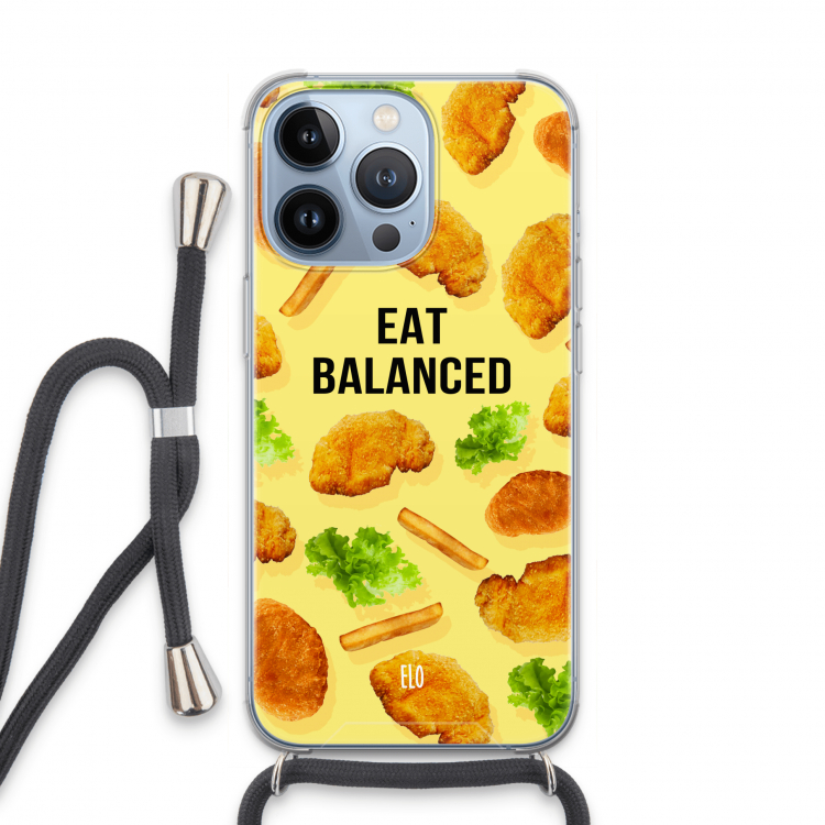 Eat Balanced: iPhone 13 Pro Transparant Hoesje met koord