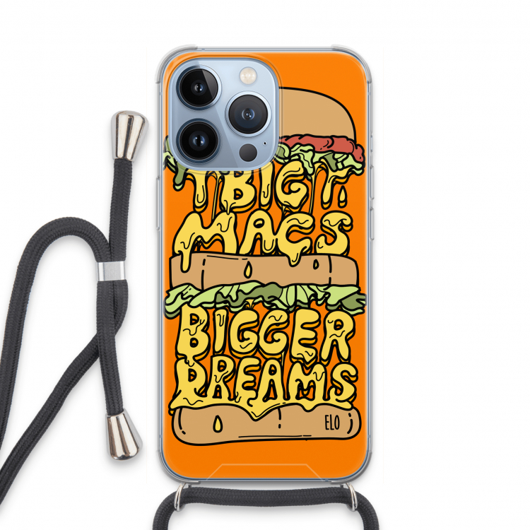 Big Macs Bigger Dreams: iPhone 13 Pro Transparant Hoesje met koord