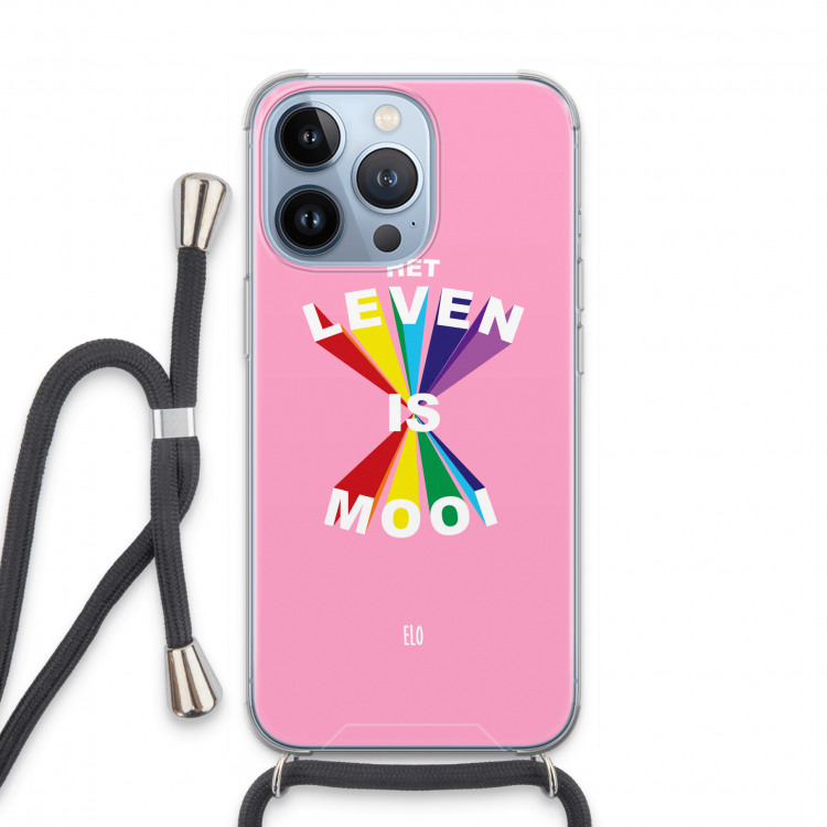 Het Leven Is Mooi: iPhone 13 Pro Transparant Hoesje met koord