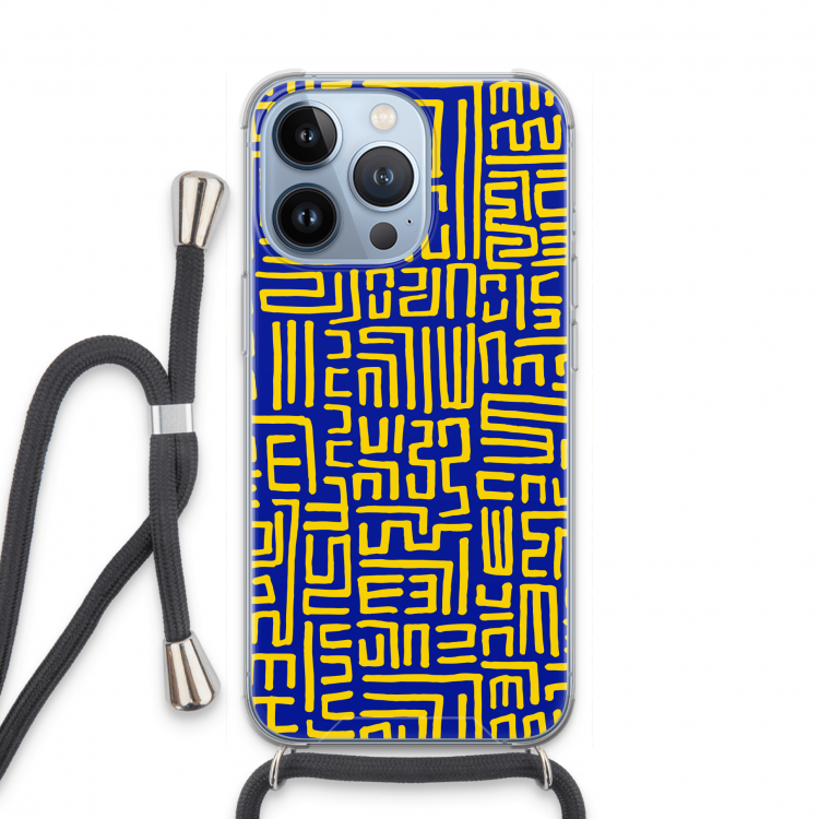 Majorelle Blue Print: iPhone 13 Pro Transparant Hoesje met koord