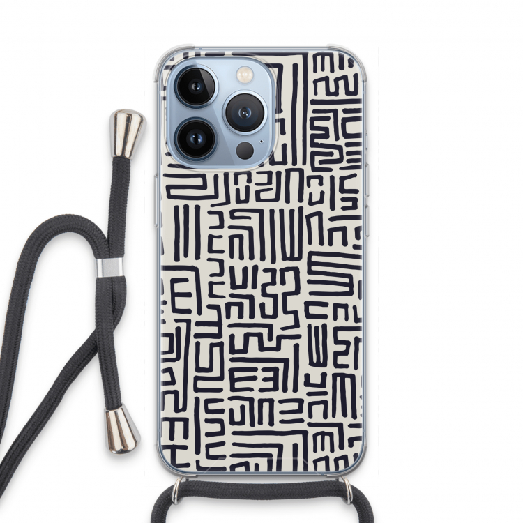 Moroccan Print: iPhone 13 Pro Transparant Hoesje met koord