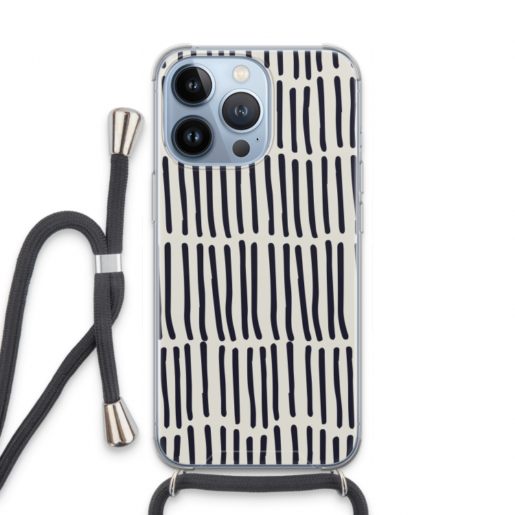 Moroccan stripes: iPhone 13 Pro Transparant Hoesje met koord