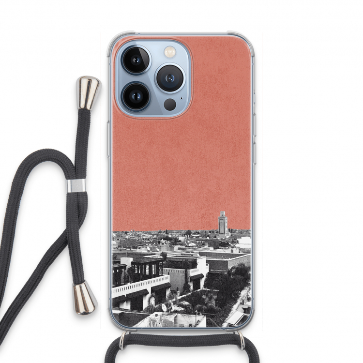 Marrakech Skyline : iPhone 13 Pro Transparant Hoesje met koord