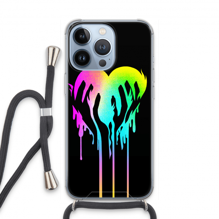 Hold My Heart: iPhone 13 Pro Transparant Hoesje met koord