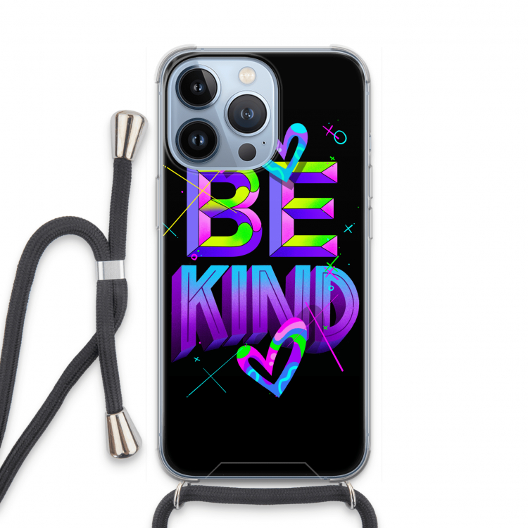 Be Kind: iPhone 13 Pro Transparant Hoesje met koord