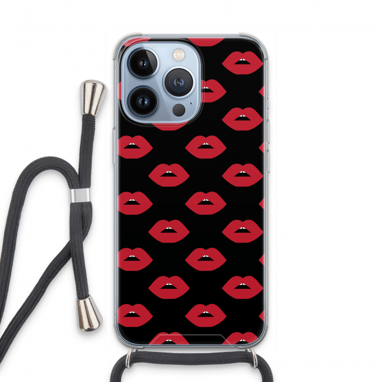 Lips: iPhone 13 Pro Transparant Hoesje met koord