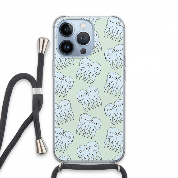 Octopussen: iPhone 13 Pro Transparant Hoesje met koord