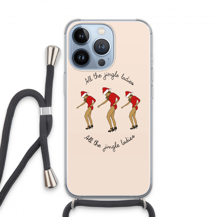 Jingle Ladies: iPhone 13 Pro Transparant Hoesje met koord