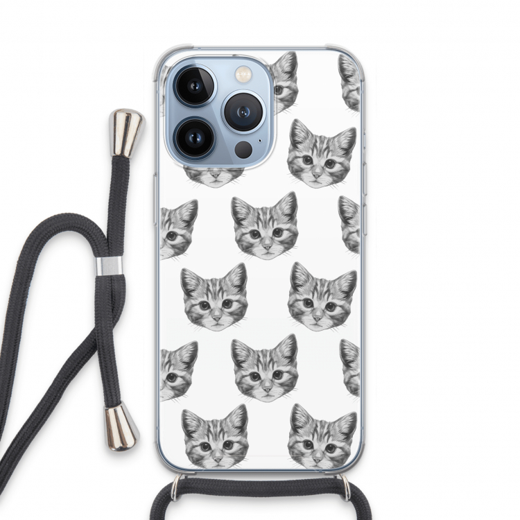Kitten: iPhone 13 Pro Transparant Hoesje met koord