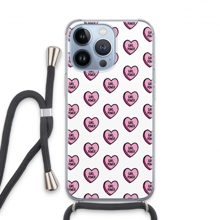 GIRL POWER: iPhone 13 Pro Transparant Hoesje met koord
