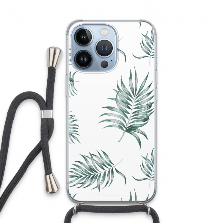Simple leaves: iPhone 13 Pro Transparant Hoesje met koord