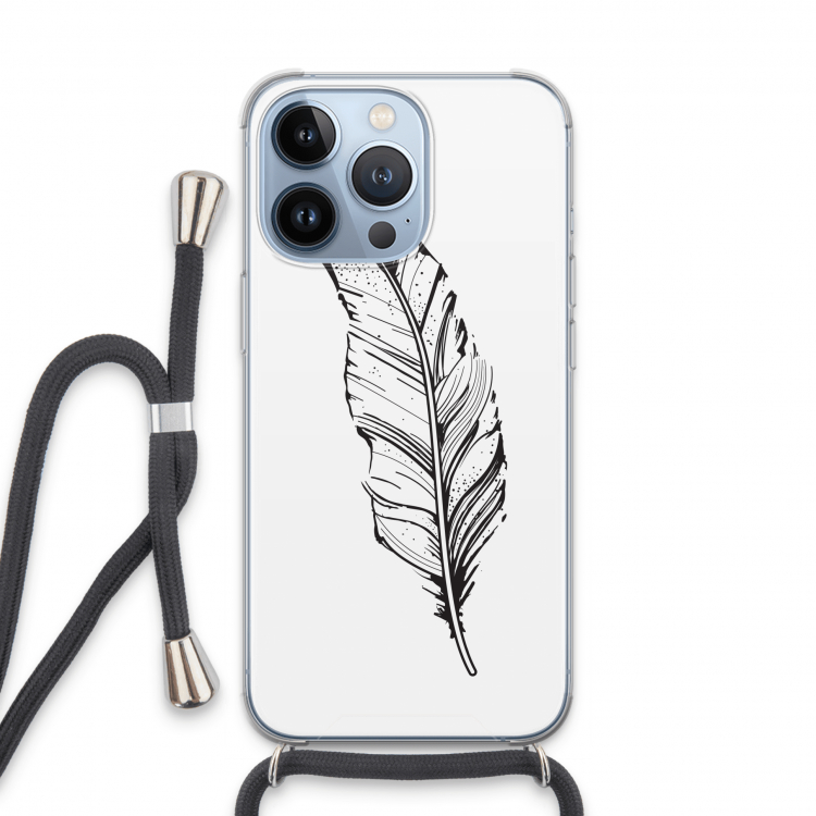 Pluim: iPhone 13 Pro Transparant Hoesje met koord