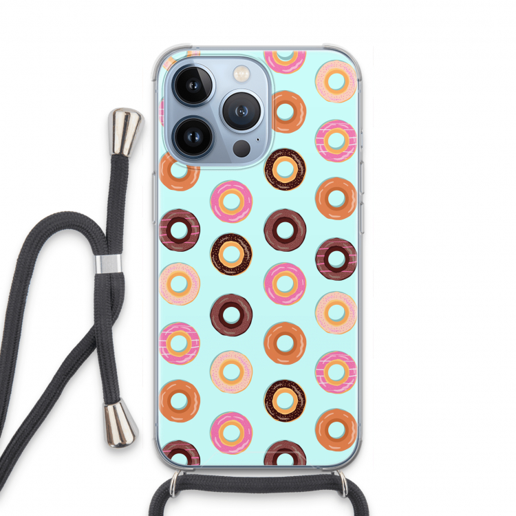 Donuts: iPhone 13 Pro Transparant Hoesje met koord