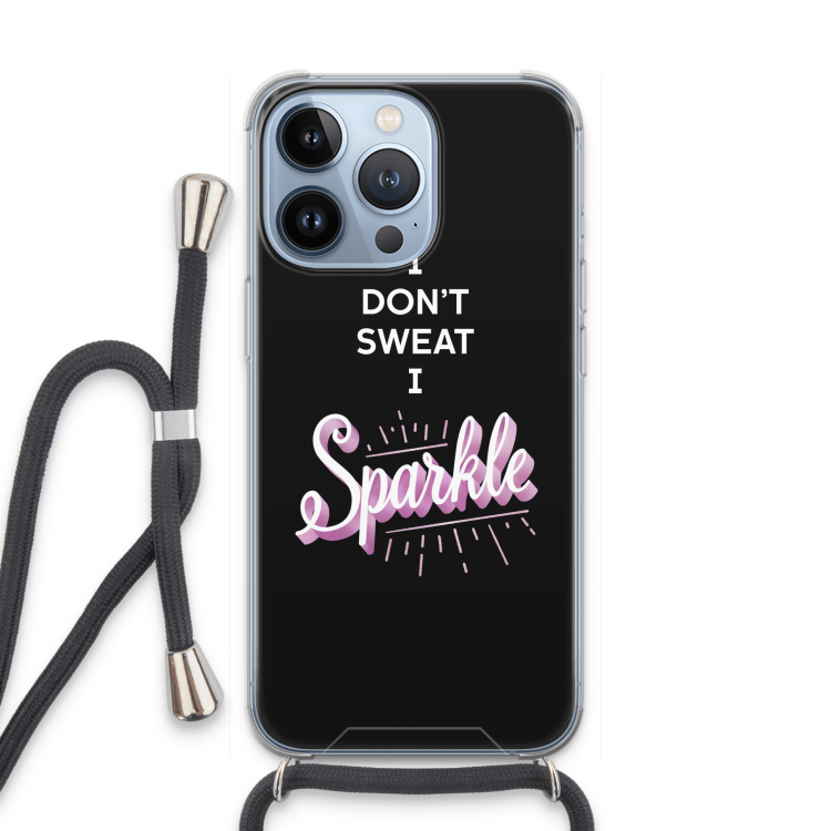 Sparkle quote: iPhone 13 Pro Transparant Hoesje met koord