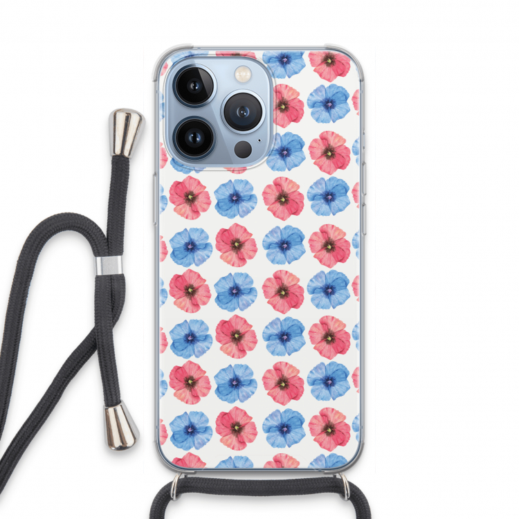 Klaproosjes: iPhone 13 Pro Transparant Hoesje met koord