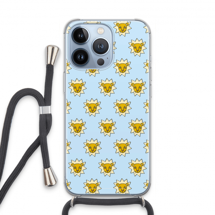 Leeuwenkoppen: iPhone 13 Pro Transparant Hoesje met koord