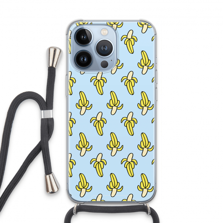 Bananas: iPhone 13 Pro Transparant Hoesje met koord