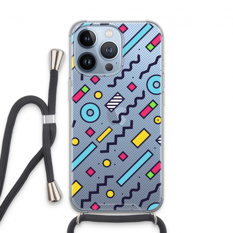 8-bit N°8: iPhone 13 Pro Transparant Hoesje met koord