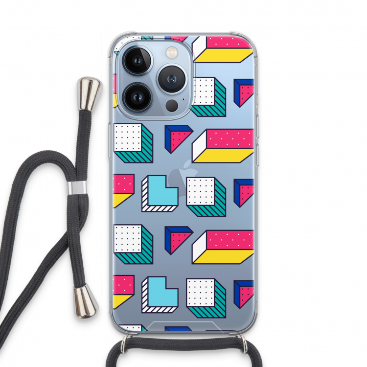 8-bit N°7: iPhone 13 Pro Transparant Hoesje met koord
