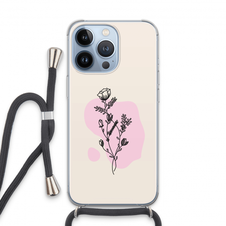 Roses are red: iPhone 13 Pro Transparant Hoesje met koord