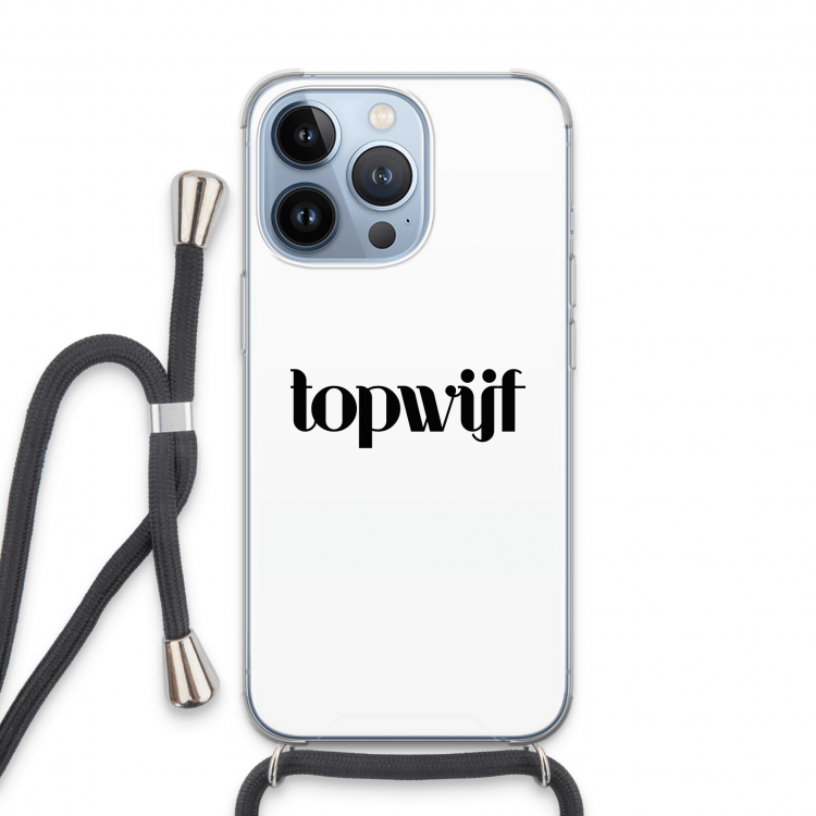 Topwijf Wit: iPhone 13 Pro Transparant Hoesje met koord